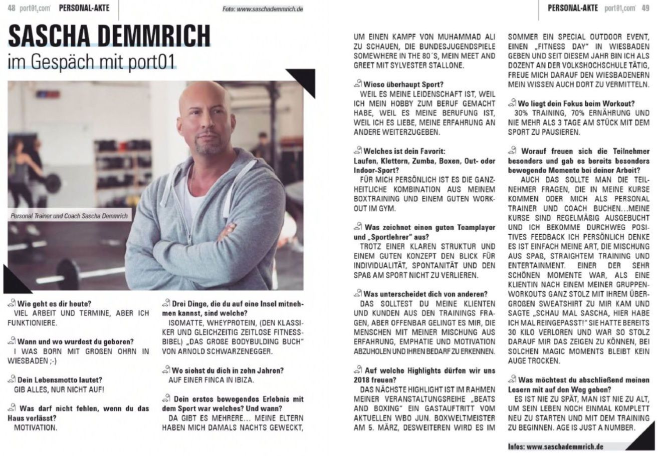 Interview PORT 01 (Ausgabe März 2018)